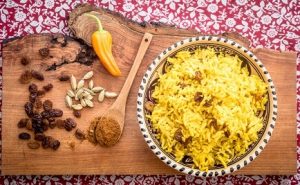 Yellow Rice with raisins