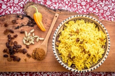 Yellow Rice with raisins