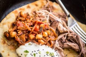 Kashmiri Fennel Flatbreads with lamb and chickpeas
